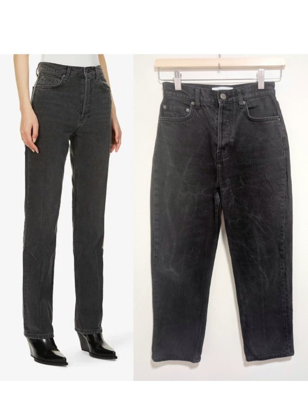 Reformation | Cynthia High Rise Straight Jeans In Seattle Washed Black